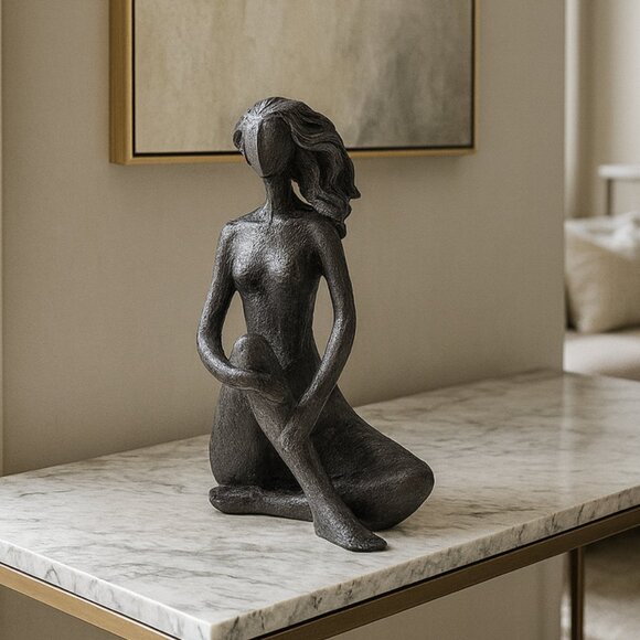 NWT Mikasa Textured High End Sitting Lady Sculpture Figurine - Picture 1 of 8